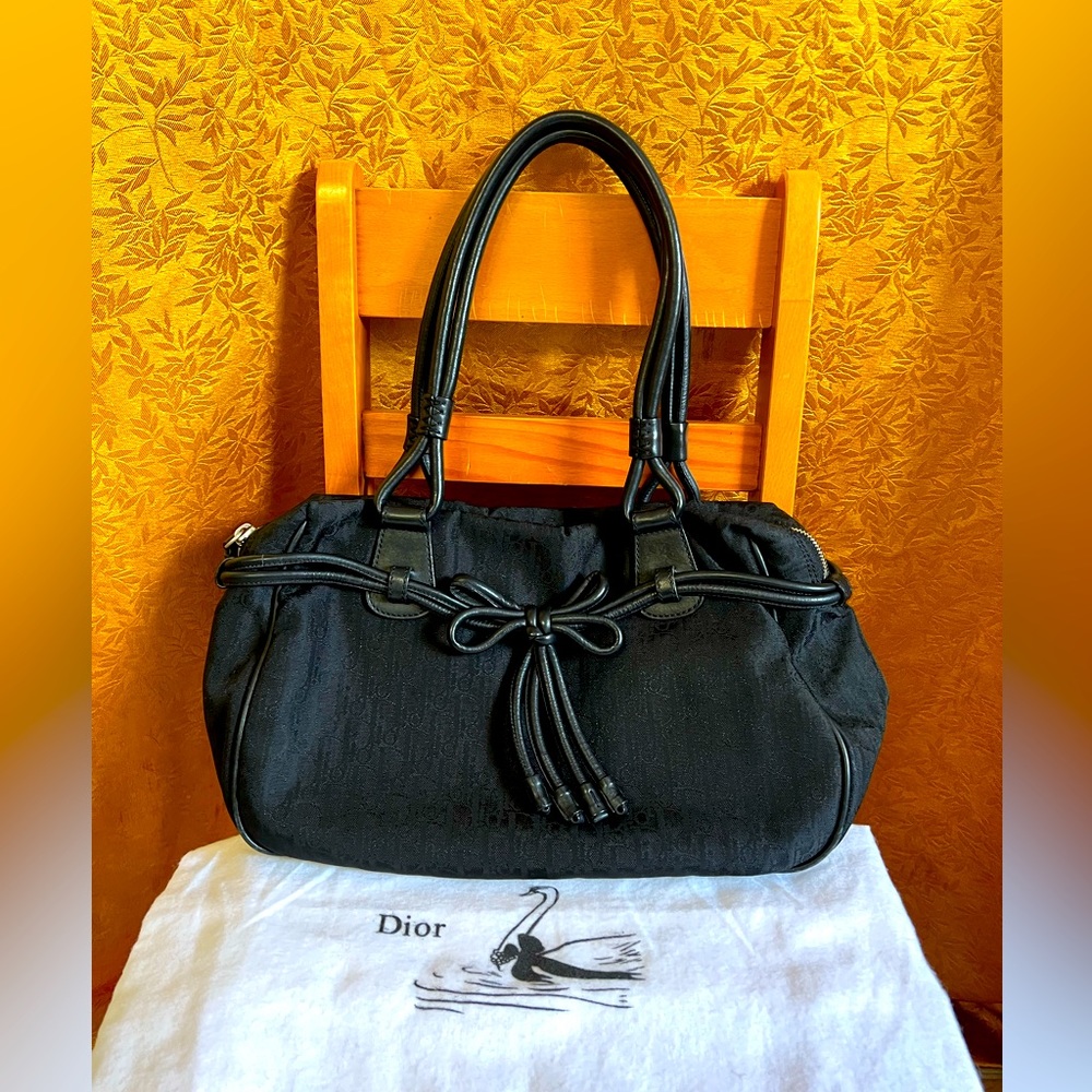 Christian Dior Dior Trotter Handbag/ Black shoulder bag.